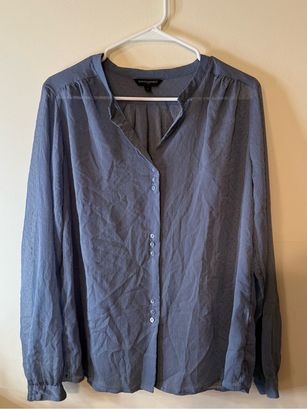 Banana Republic Slate Blue Button-Front Women's Blouse